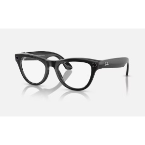 Ray-Ban Meta Sunglasses Skyler (Gen 1) – RW4010 601/MF 52 – Shiny Black / Clear Cerulean Blue