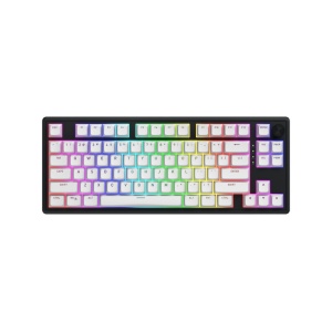 Tastatura wireless Hator Skyfall 80, interfata 2.4GHz, BT5.3, USB, polling rate 1000Hz, capacitate baterie 4000mAh, switch HATOR Aurum Lemon linear, material tasta OMA, buton de control multimedia, sistem de anulare a zgomotului integrat, alb-negru