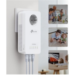 TP-Link Wi-Fi PowerLine, AV1300 Gigabit Passthrough, TL-WPA8631P, Standarde și Protocoale: HomePlug AV2, IEEE 1901, IEEE 802.3, IEEE 802.3u, IEEE 802.3ab, IEEE 802.11b/g/n (2.4 GHz), IEEE 802.11a/n/ac (5 GHz), Interfață: 3 Porturi Gigabit Ethernet,
