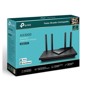 TP-Link Wireless Router, ARCHER AX55 ;WI-FI 6 ,dual band AX3000 5 GHz: 2402 Mbps (802.11ax), 2.4 GHz: 574 Mbps(802.11ax), Standard and Protocol: IEEE 802.11ax/ac/n/a 5 GHz, IEEE 802.11ax/n/b/g 2.4 GHz4 x Antene Externe fixe, 1× Port WAN/LAN Gigabit, 4× - Img 4