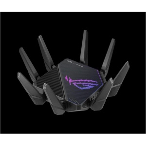 Asus Tri-band WiFi Gaming Router AX11000 PRO, GT-AX11000 PRO; Network Standard: IEEE 802.11ax, IPv4, IPv6, segment AX11000 ultimate AX performance, 2.4GHz 1148Mbps, 5G-1Hz 4804Mbps, 5G-2Hz 4804Mbps, 8 x antene detasabile, processor 2.0 Ghz, 256MB NAND