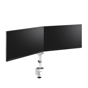 Brat dublu monitor Neomounts DS60-425WH2; pentru display-uri cu diagonale 17"-27", sistem de prindere VESA 75x75~100x100, greutate maxima suportata 8 - per ecrankg, tilt +90°, -30°, swivel +90°, -90°, rotate +360°, distanta fata de perete 128-460mm; - Img 3