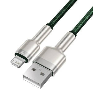 CABLU alimentare si date Baseus Cafule Metal, Fast Charging Data Cable pt. smartphone, USB la Lightning Iphone 2.4A, 2m, verde - Img 2