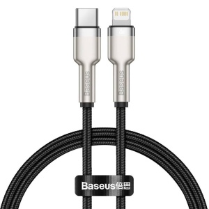 CABLU alimentare si date Baseus Cafule Metal, Fast Charging Data Cable pt. smartphone, USB Type-C la Lightning Iphone PD 20W, 0.25m, negru