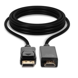 Cablu Lindy 1m DisplayPort la HDMI 4K30Hz, rezolutie maxima 3840x2160@ 30Hz 4:4:4 8bit, latime de banda suportata 10.2Gbps