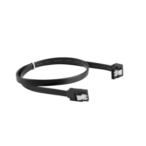 Cablu SATA Data III (6 Gb/s) F/F 50 cm, unghiular, cleme metalice, negru