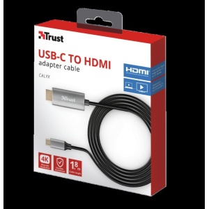 Cablu Trust Calyx, USB-C to HDMI, 1.8m, negru - Img 5