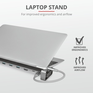 Dock USB Trust Dalyx, 10 porturi USB-C, aluminiu - Img 9