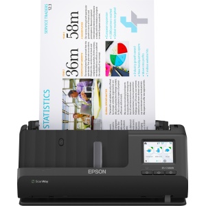 EPSON ES-C380W A4 Compact Network Sheetfed Scanner, PC-FREE scan, Rezolutie optica: 600 x 600 DPI, Sursa lumina: ReadyScan LED technology, Viteza scanare:30ppm, Capacitate ADF: 20 coli, Volum scanare: 3500 pagini/zi, Duplex, Formate: BMP, JPEG, TIFF,