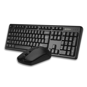Kit TASTATURA si Mouse A4TECH, „GK-3+G3-330N", wireless, 104 taste format standard, mouse 1000dpi, 3/1 butoane, negru, „3330N” - Img 1