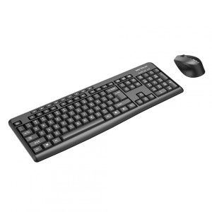 Kit tastatură și mouse wireless 2.4G Tastatură: cu rând independent de taste multimedia * Mod: 2.4G * Număr taste: 104 + 9 taste rapide * Material: ABS * Culoare: Negru * Chipset: Huntersun * Aspect: Orice aspect disponibil * Tip interfață: USB * - Img 3