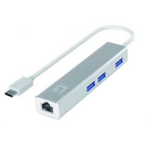 LevelOne USB-0504 Gigabit USB-C Network Adapter with USB Hub, 110 x 23.5 x 16.5 mm - Img 2