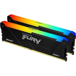 Memorie RAM Kingston DDR4 16GB 3200Mhz CL16 1.35V Dual Channel Kit Fury Beast Black RGB XMP