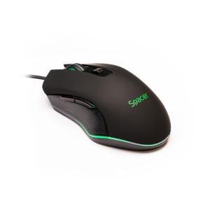 MOUSE Spacer Gaming SP-GM-01, cu fir, USB 2.4 GHz, optic, 2400 dpi, butoane/scroll 6/1, iluminare, negru