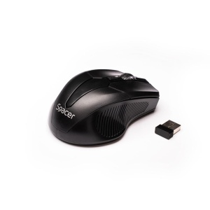 MOUSE Spacer, PC sau NB, fara fir, USB 2.4 GHz, optic, 1600 dpi, butoane/scroll 3/1, negru, SPMO-W02 - Img 3