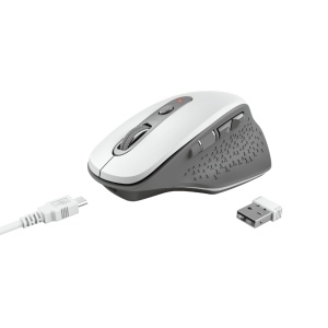 Mouse Trust Ozaa, Rechargeable Wireless, alb