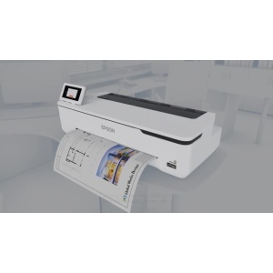 Plotter Epson Surecolor T5100N 36", format A0, 4 culori, rezolutie max 2400 x 1200 DPI, memorie 1GB RAM, limbaje de printare: ESC/P-R, HP-GL2, RTL, Auto cutter, ecran tactil 10.9cm, interfata: USB2.0, Retea, WI-FI, consumabile: C13T40C140, C13T40D140, - Img 3