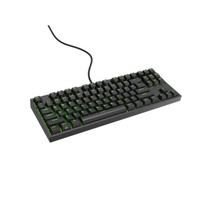 Tastatura gaming mecanica cu fir Genesis Thor 404 TKL, iluminare RGB, switch Linear, switch model Gateron Yellow Pro, numar taste 87, 11 butoane multimedia, lungime cablu 1.8m, dimensiuni 358 x 133 x 38 mm, negru