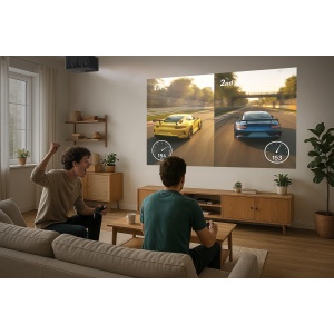 Videoproiector Optoma Photon Life PK31, 4K UHD (3840x2160), 1600/ 900 lumeni, 200.000:1, 16:9/ 4:3, diagonala 1.52m ~ 3.81m (60" ~ 150"), 3LED 30.000 ore, distanta de proiectare 1.99m - 5.47m, HDMI 2.0, USB-A power 2A, audio out, 30-32 DB, Full 3D,