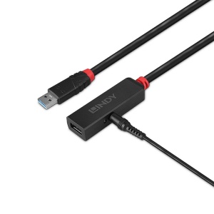 Adaptor Lindy USB 3.0 Active Extension Slim, material PVC, lungime cablu 5m, latime de banda suportata 5 Gbps, putere 2.5/0.7mm DC Connector - Img 2