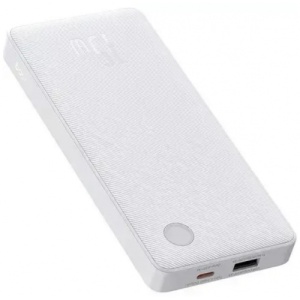 Baterie externa Baseus Airpow Lite, 10000mAh, putere 15W, 1 x USB; 2 x USB Type-C, total 3A (include cablu 30cm USB la USB Type-C), alb