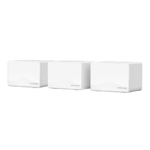 BE3600 Whole Home Mesh Wi-Fi 7 System SPEED: 688 Mbps at 2.4 GHz + 2880 Mbps at 5 GHz SPEC: Internal Antennas, 3× Gigabit Ports per Unit (WAN/LAN auto- sensing), MLO, 4096-QAM, OFDMA, EHT160 on 5GHz FEATURE: MERCUSYS APP, Router/AP Mode, One Unified