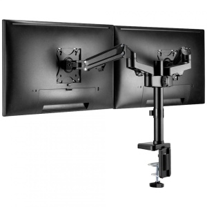 Brat de birou pentru monitor Neomounts, poate sustine 2 monitoare cu diagonala display 17-27", suporta pana la 14kg per monitor, full motion, +45°, -45° inclinatie, +90°, -90° swivel, +180°, -180° rotatie, VESA min 75x75, VESA max 100x100, reglabil pe - Img 3