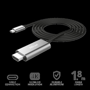 Cablu Trust Calyx, USB-C to HDMI, 1.8m, negru - Img 2