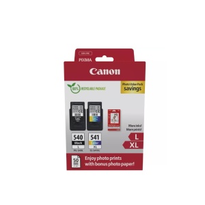 Canon pachet cartuse cearneala PG-540L/CL-541XL Photo value pack, capacitate negru: 300 pagini/11ml, Color: 400 pagini / 15ml, Compatibil cu: PIXMA GM2050, PIXMA MG2140, PIXMA MG2150, PIXMA MG2155, PIXMA MG2250, PIXMA MG3140, PIXMA MG3150, PIXMA MG3250,