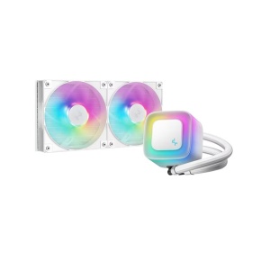 Cooler Procesor DEEPCOOL LE240 V2 ARGB ALB, marime radiator 282mm, 2 ventilatoare, Viteza ventilatoare 500-2100 RPM +/- 10%, Viteza pompa: 2500-3400 +/- 10%, Suport AMD: AM4/AM5, suport INTEL: LGA1851/1700/1200/1151/1150/1155, Airflow: 75.89 CFM - Img 2