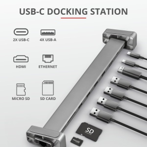 Dock USB Trust Dalyx, 10 porturi USB-C, aluminiu - Img 6