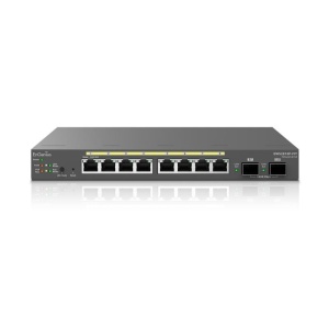 EnGenius Managed / stand-alone Desktop 8-port GbE 55W Switch (PoE+) with 2x SFP 8-port GbE PoE switch.af/at(+) 55W, 2xSFP Desktop/Wall Mount