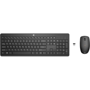 HP 235 Wireless Mouse and Keyboard Combo, Culoare: Negru, Dimensiuni: 44 x 14,62 x 2,76 mm (tastatură); 6,33 x 11,5 x 3,62 cm (mouse), Greutate: 0,5 kg (tastatură); 0,06 kg (mouse), Garantie 1 an