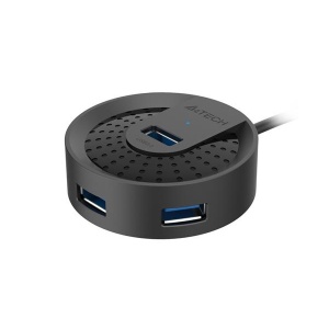HUB extern A4TECH, porturi USB-A: USB 3.0 x 4, conectare prin USB, cablu 1.0 m, negru