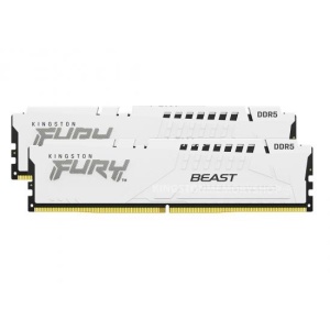Memorie RAM Kingston DDR5 64GB 6000MHz CL30 1.4V Dual Channel Kit Fury Beast White XMP