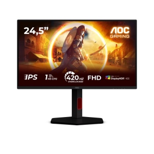 Monitor AOC 24.5" 25G4KUR, Diagonal (inch): 24.5, Diagonal (cm): 62, Aspect ratio: 16:9, Panel: Fast IPS, Resolution: 1920x1080, Refresh Rate: 420Hz, Response time GtG: 1ms, Response time MPRT: 0.3ms, Brightness (max): 350 cd/m², Contrast (static) :