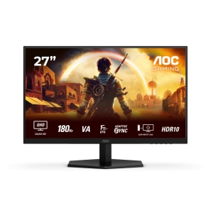 Monitor AOC 27" Q27G42XNE, Diagonal (inch): 27, Diagonal (cm): 69, Aspect ratio: 16:9, Panel: VA, Resolution: 2560x1440, Refresh Rate: 180Hz, Response time GtG: 1ms, Response time MPRT: 0.5ms, Brightness (max): 300 cd/m², Contrast (static) : 5000:1,