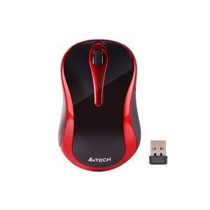 Mouse A4tech, wireless, 1000 dpi, butoane/scroll 3/1, negru/rosu