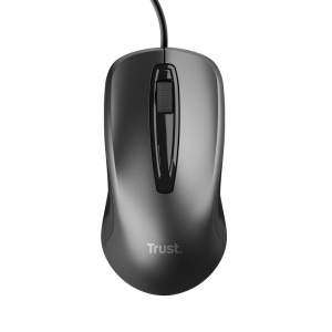 Mouse Trust cu fir optic, negru