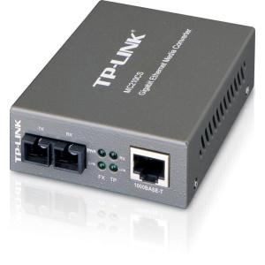 "Omada 10/100/1000 Mbps RJ45 to 1000 Mbps Single-Mode SC Fiber Converter PORT: 1× Gigabit SC Port, 1× Gigabit RJ45 Port (Auto MDI/MDIX) SPEC: Full-duplex, Up to 15 km, Chassis TL-MC1400 Rack-mountable"