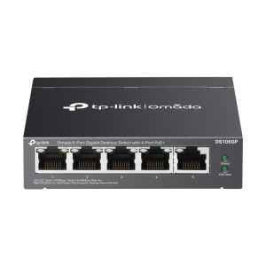 Omada 5-Port Gigabit Desktop Switch with 4-Port PoE+ PORT: 4× Gigabit PoE+ Ports, 1× Gigabit Non-PoE Port SPEC: 802.3af/at, 65 W PoE Power, Desktop Steel Case FEATURE: Plug and Play