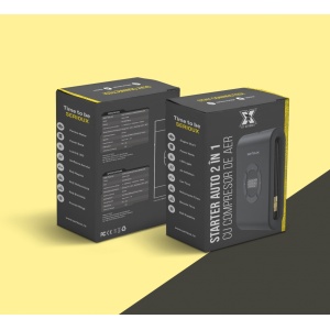 Starter auto cu compresor de aer Serioux, interval de presiune reglabil 3~150PSI/0,2~9,9BAR/20~990KPA, temperatura de functionare incărcare: 0° C~45°C, Descărcare: -20°C~60°C, temeperatura de depozitare 10 °C~50 °C, lungimea tubului de umflare 115 mm - Img 2