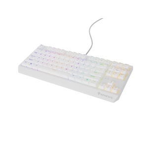 Tastatura gaming mecanica cu fir Genesis Thor 230 TKL, iluminare RGB, switch Linear, switch model Outemu Red, numar taste 87, 11 butoane multimedia, lungime cablu 1.6m, dimensiuni 363 x 155 x 39 mm, alb