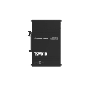 TELTONIKA INDUSTRIAL 5PORT SWITCH TSW010, Interfata: 5 x ETH port, 10/100 Mbps, supports auto MDI/MDIX crossover, Standarde retea: 802.3i, 802.3u, 802.3x, 802.3az, Latime de banda: 1 Gbps, Carcasa aluminiu, Dimensiuni: 113.1 x 27.4 x 80.5 mm, Greutate: