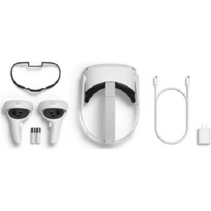 VR Headset Oculus Quest 2 256GB,Resolution: 1832 x 1920, Refresh rate: 72 Hz, compatible device: Desktop PC, interface: 1x USB-C, Colour: white, Package contents: 1 x Charging Cable 1 x VR Glasses 2 x Controller 2 x AA Battery 1 x Power Adapter 1 x - Img 2