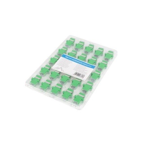 Adaptor fibră optică SM SC/APC simplex, capace transparente, 25 buc.