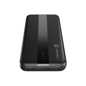 Baterie externa Natec, capacitate 10000 mAh, 3 porturi USB, baterie Li- Polymer, negru - Img 2