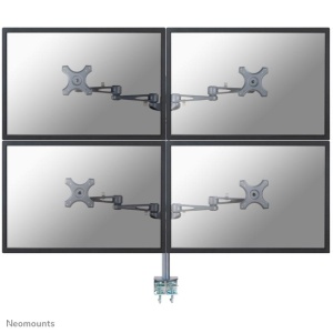 Brat monitor dublu Neomounts, compatibilitate ecran 10-27", greutate maxima suportata per ecran 6kg, VESA 75x75, 100x100 mm, Full motion, Tilt, Rotate, Swivel, negru