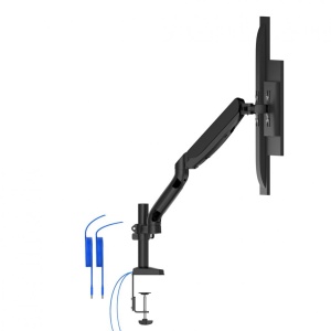 Brat sustinere AD110DX AOC 2 monitoare cu dimensiune maxima 27", fixarede birou, pivot 360gr, raza larga de inclinare, flexibilitate, inaltime230 mm, material aluminiu, culoare negru - Img 7