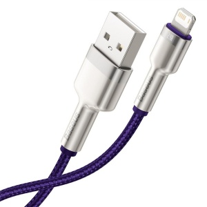 CABLU alimentare si date Baseus Cafule Metal, Fast Charging Data Cable pt. smartphone, USB la Lightning Iphone 2.4A, 2m, violet - Img 3